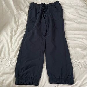 EDDIE BAUER Women's 12 Navy Blue Joggers Flannel Lined Pull On Pants